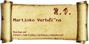 Martinko Verbéna névjegykártya